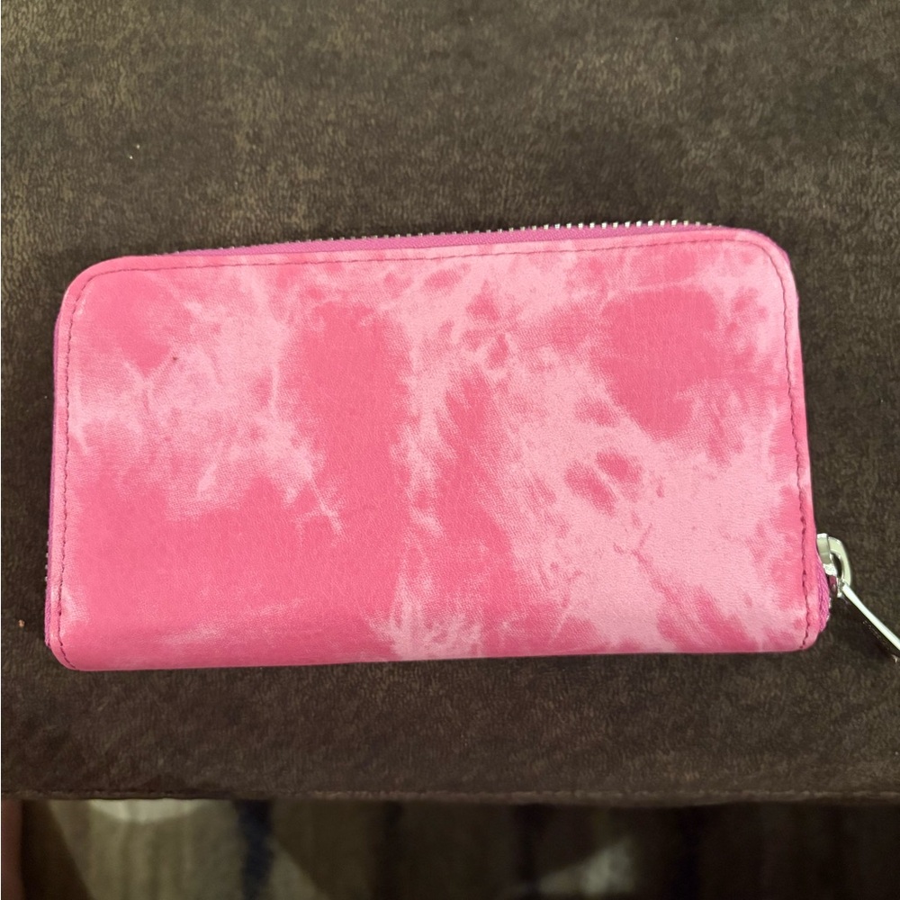 Aimee Kestenberg Pink Tie-Dye Leather Wallet